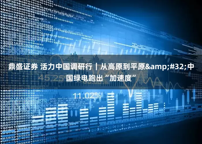 鼎盛证券 活力中国调研行｜从高原到平原&#32;中国绿电跑出“加速度”