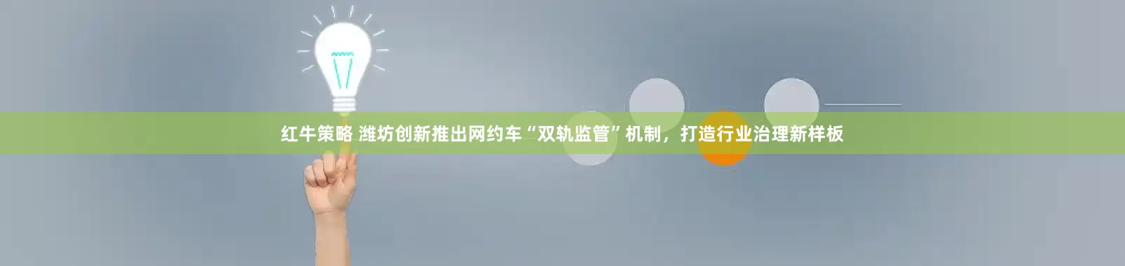 红牛策略 潍坊创新推出网约车“双轨监管”机制，打造行业治理新样板