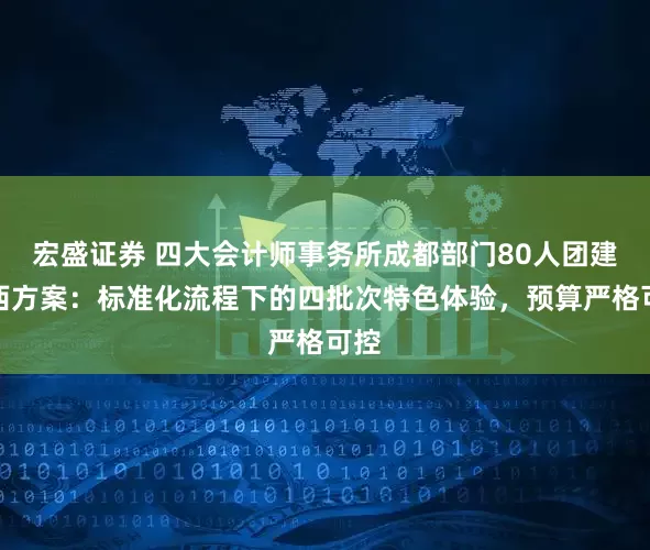 宏盛证券 四大会计师事务所成都部门80人团建川西方案：标准化流程下的四批次特色体验，预算严格可控